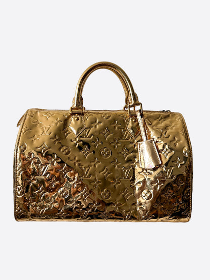 Louis Vuitton Gold Mirror Monogram Speedy 30