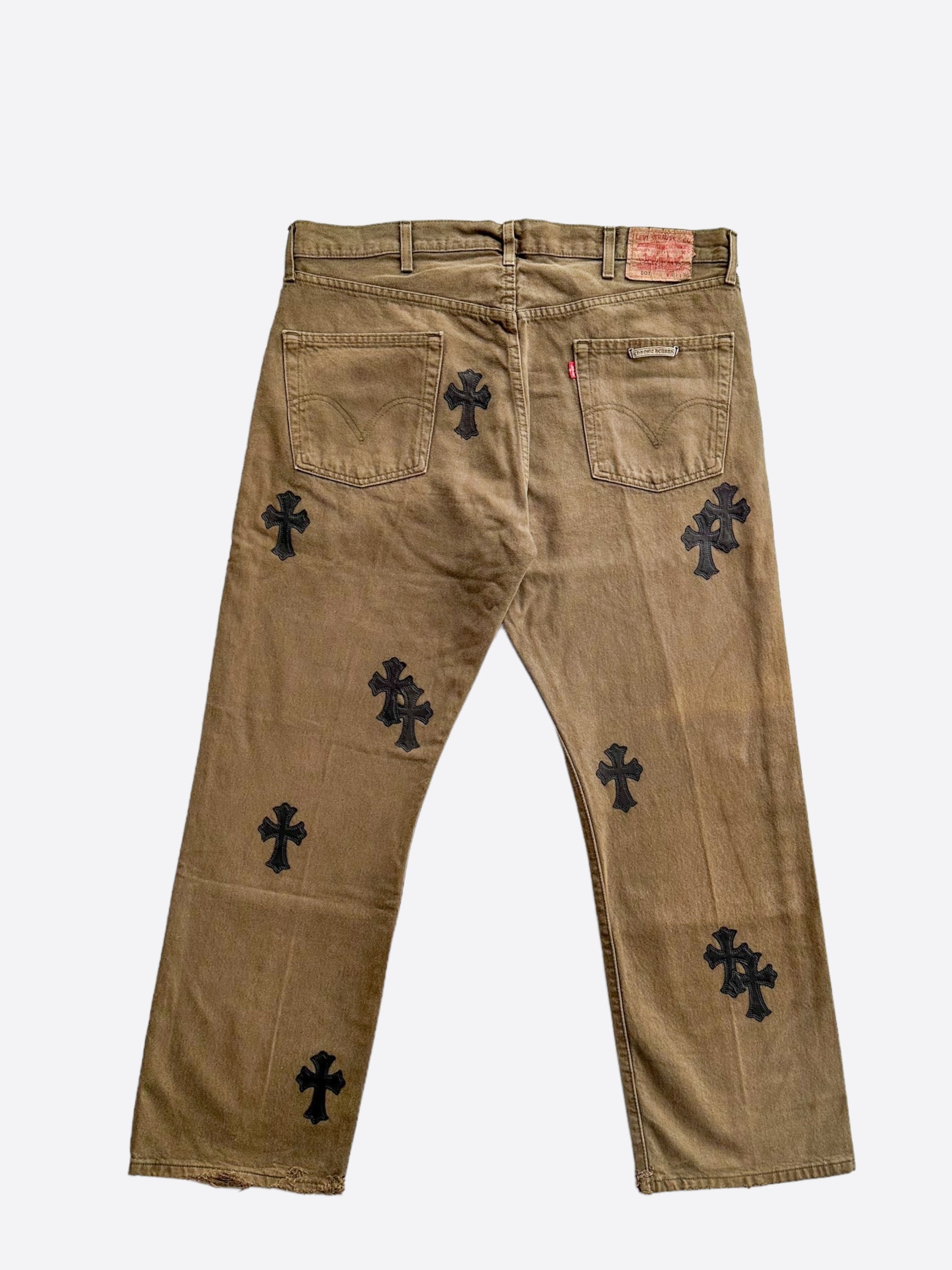 Chrome 2024 hearts cross patch jeans