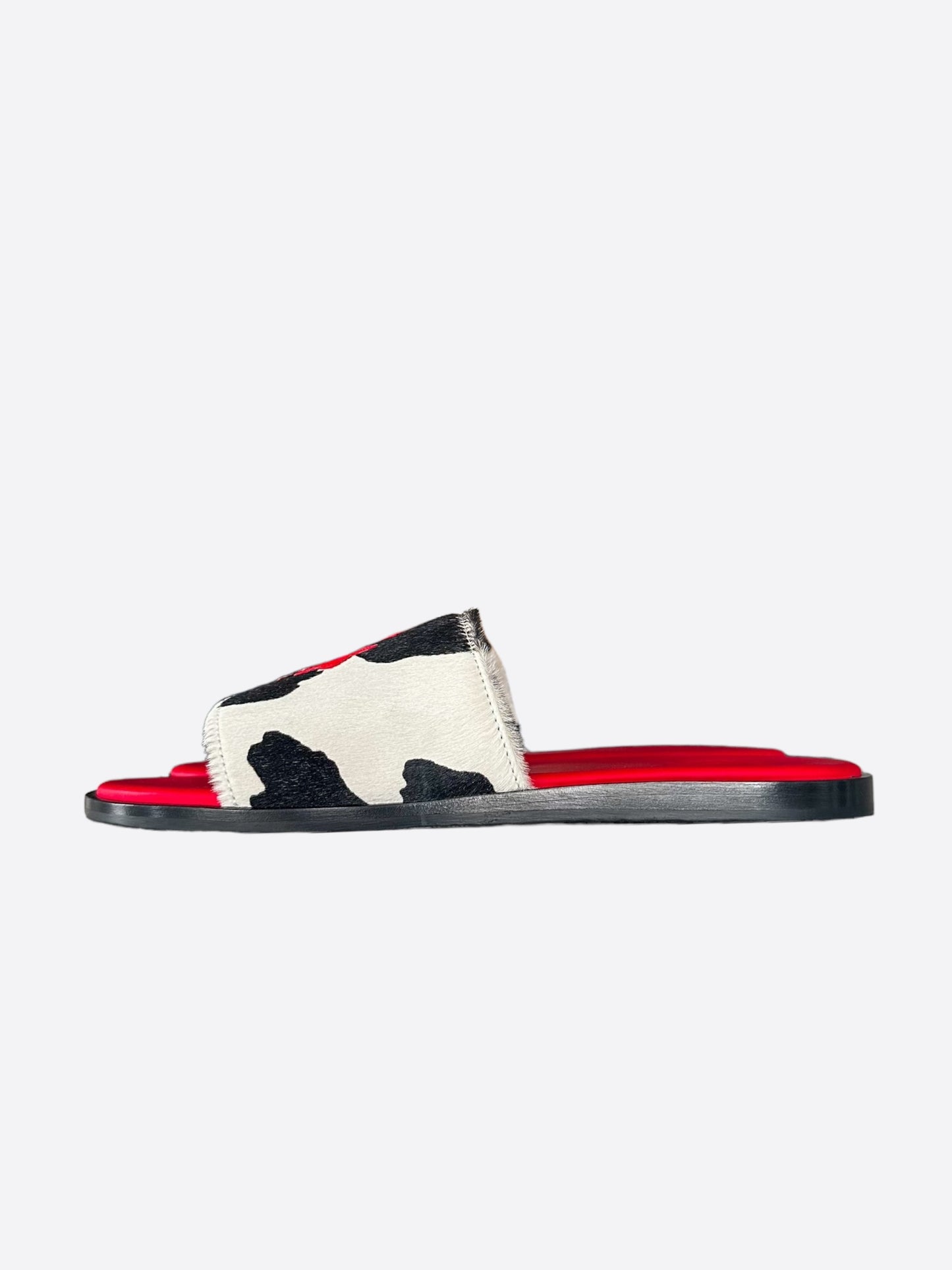 Chrome Hearts Red Cross Patch Cow Slides