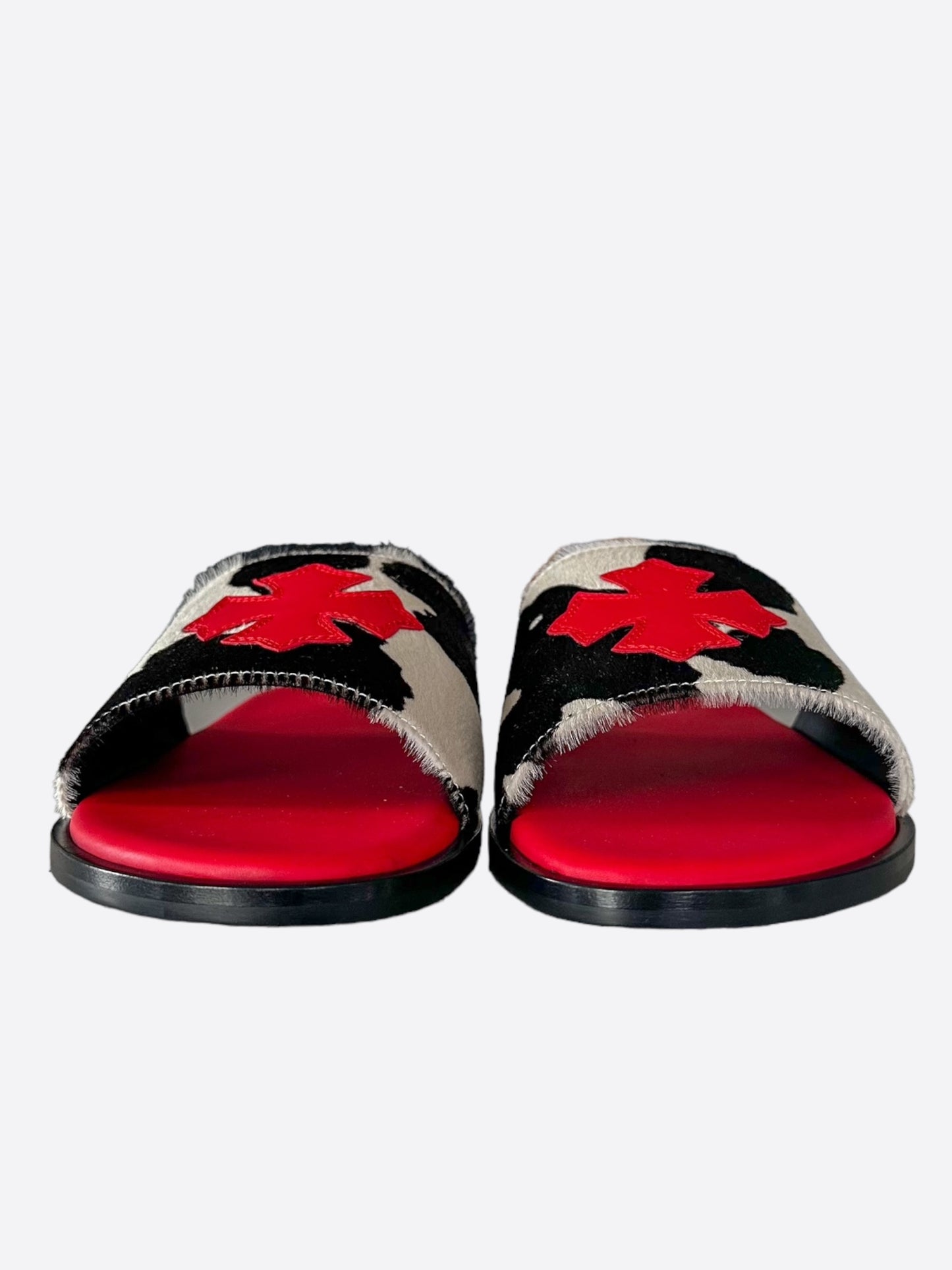 Chrome Hearts Red Cross Patch Cow Slides