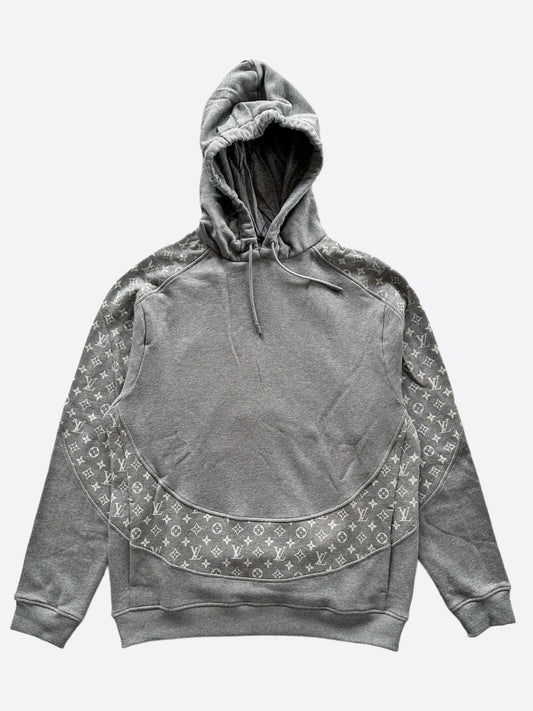 Louis Vuitton Grey Circle Cut Monogram Hoodie