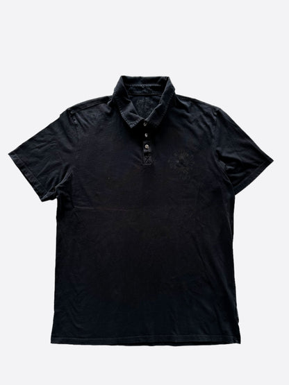 Chrome Hearts Black Cross Logo Polo T-Shirt