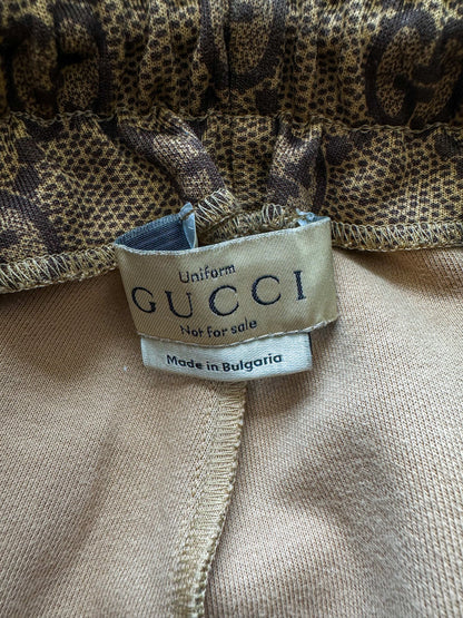 Gucci Tan Monogram Striped Track Pants