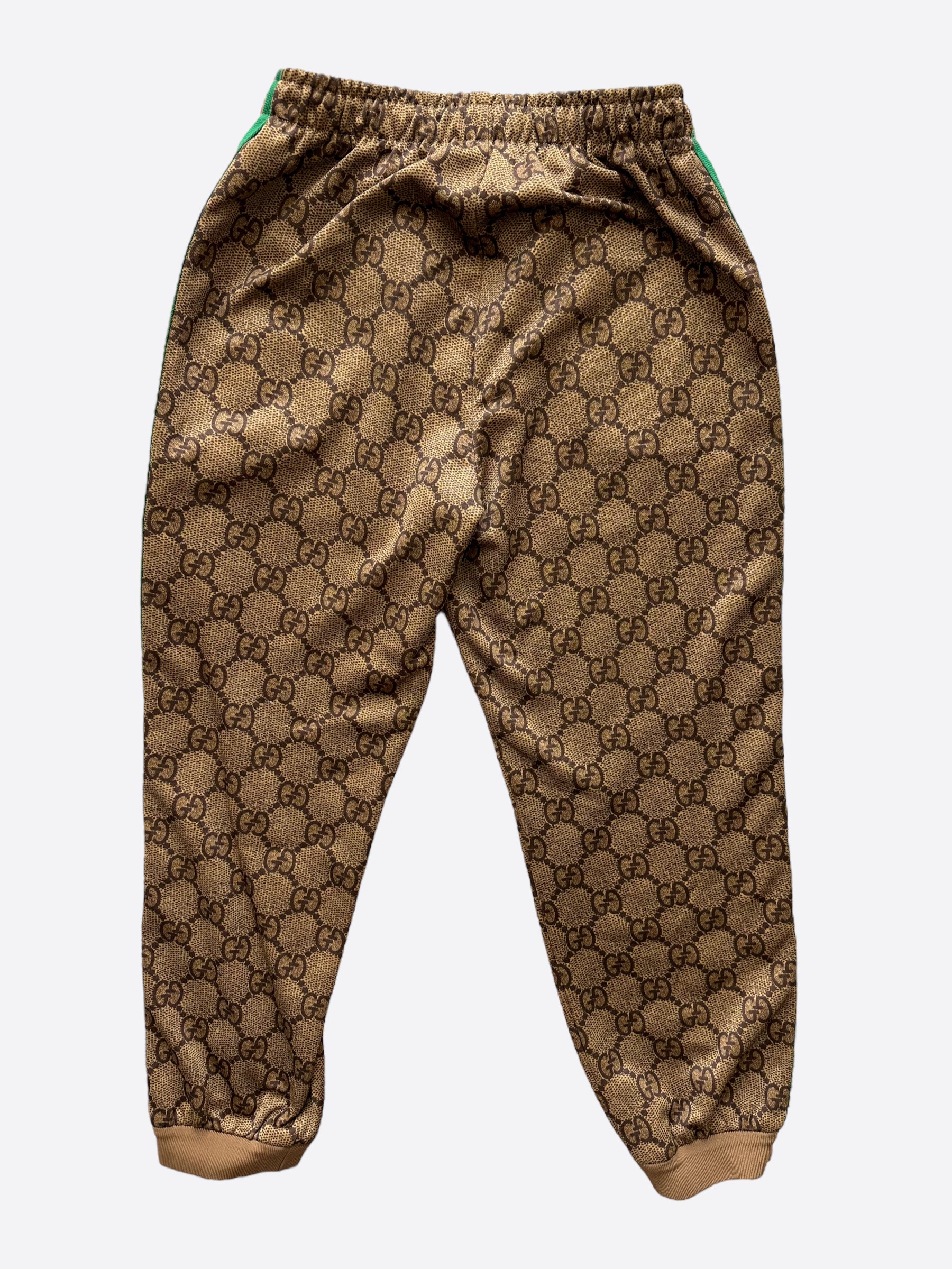 Gucci Tan Monogram Striped Track Pants Savonches