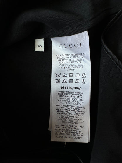 Gucci Black GG Monogram Striped Button Up Shirt