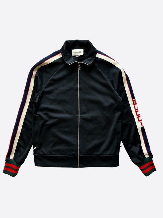 Gucci Black Logo Striped Track Jacket