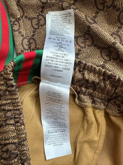 Gucci Tan Monogram Striped Track Pants