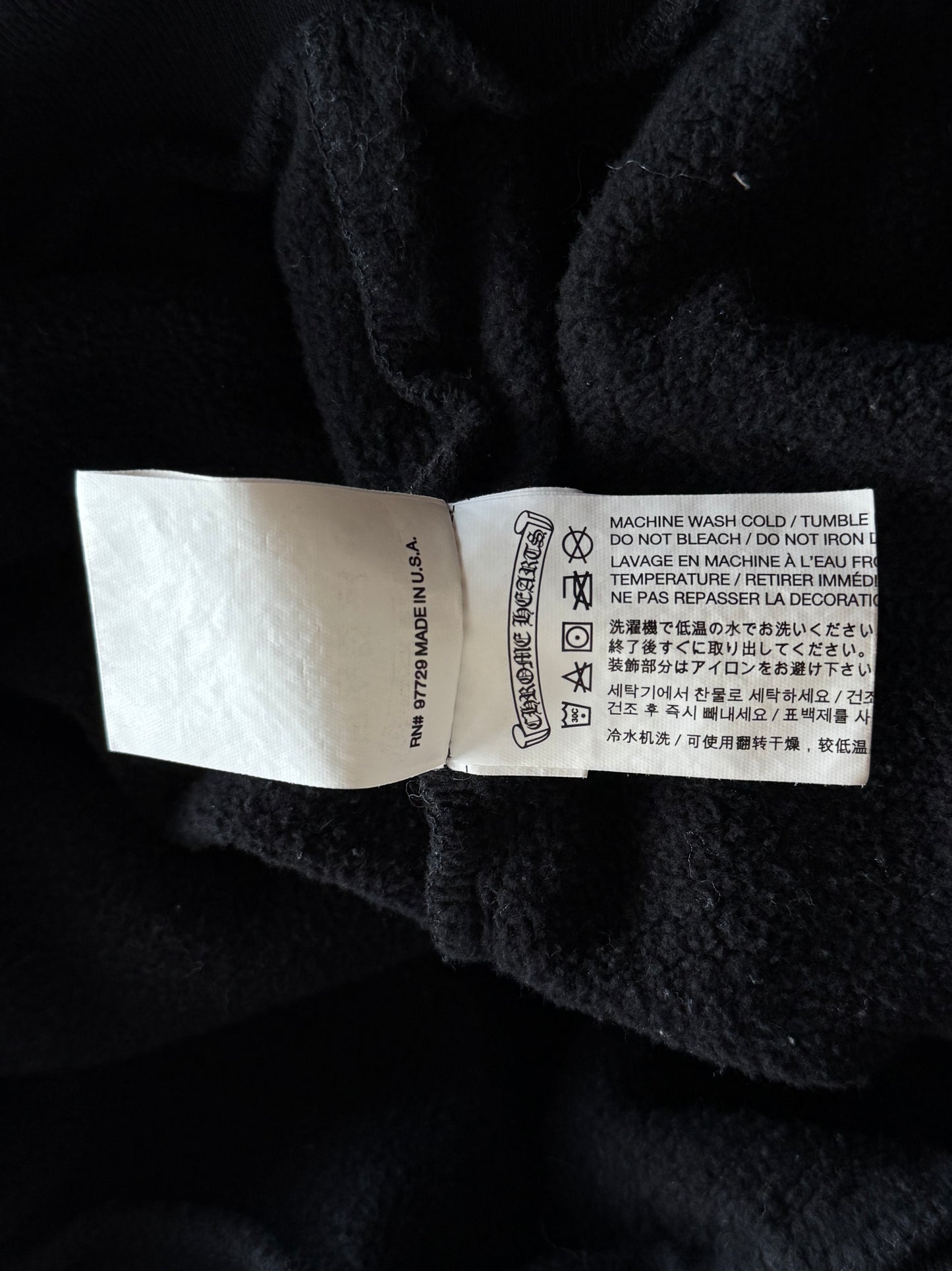 Chrome Hearts Black & White Horseshoe Chomper Logo Hoodie