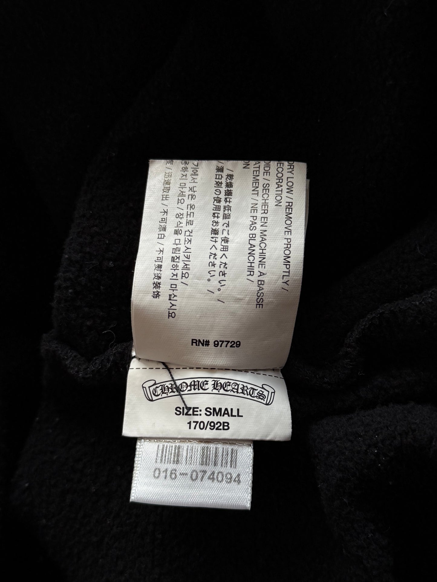 Chrome Hearts Black & White Horseshoe Chomper Logo Hoodie