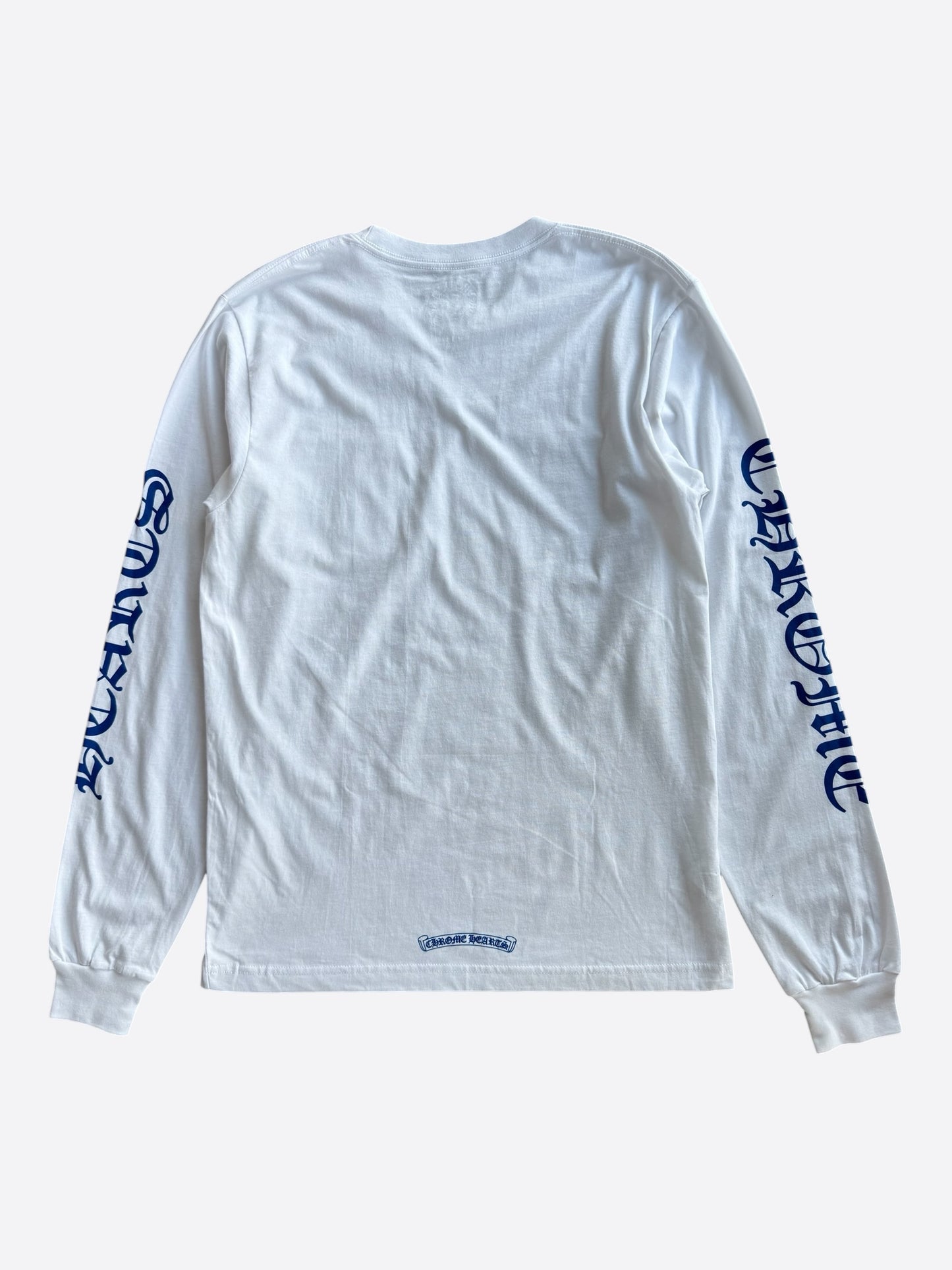 Chrome Hearts White & Blue Neck Logo Longsleeve T-Shirt