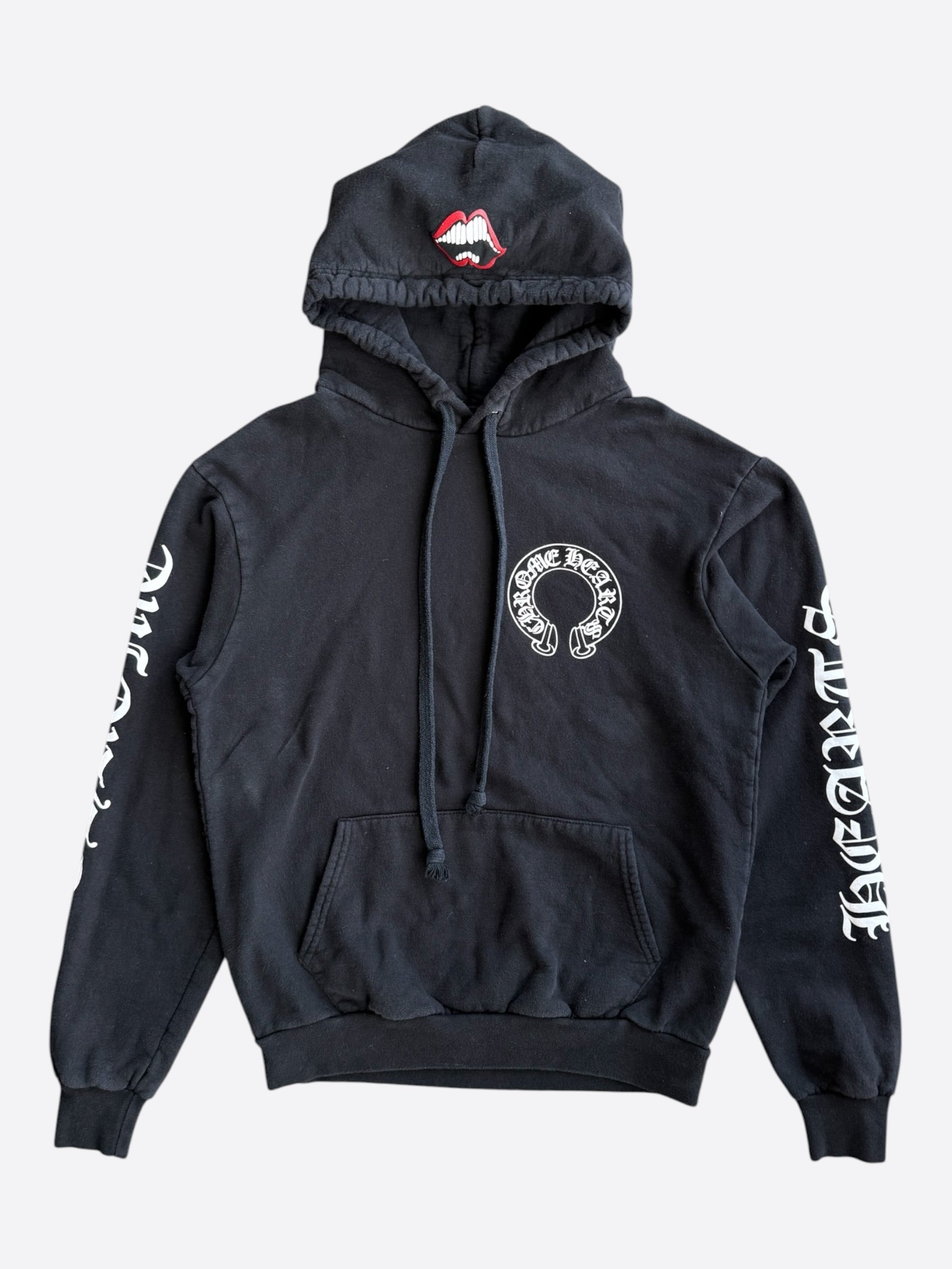 Chrome Hearts Black & White Seoul Horseshoe Logo Hoodie – Savonches