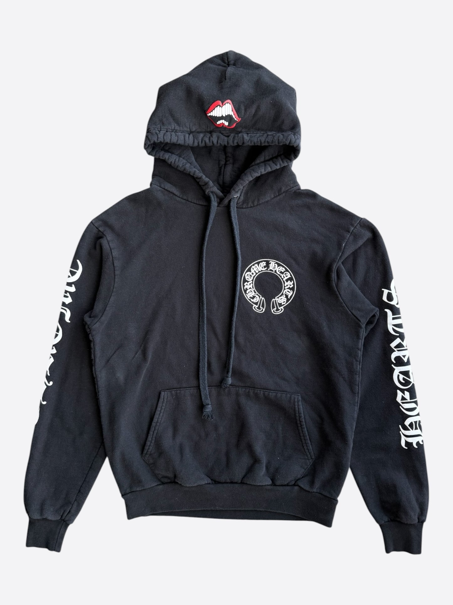 Chrome Hearts Black & White Horseshoe Chomper Logo Hoodie