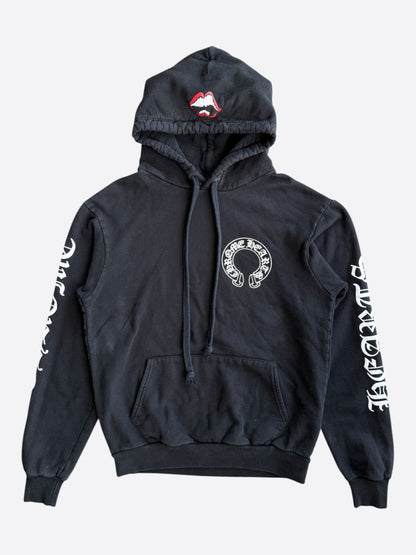 Chrome Hearts Black & White Horseshoe Chomper Logo Hoodie
