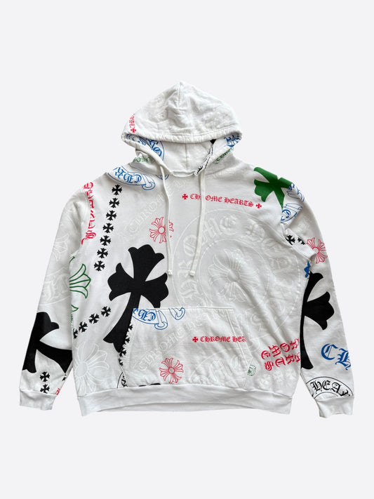 Chrome Hearts White Multicolor Stencil Hoodie