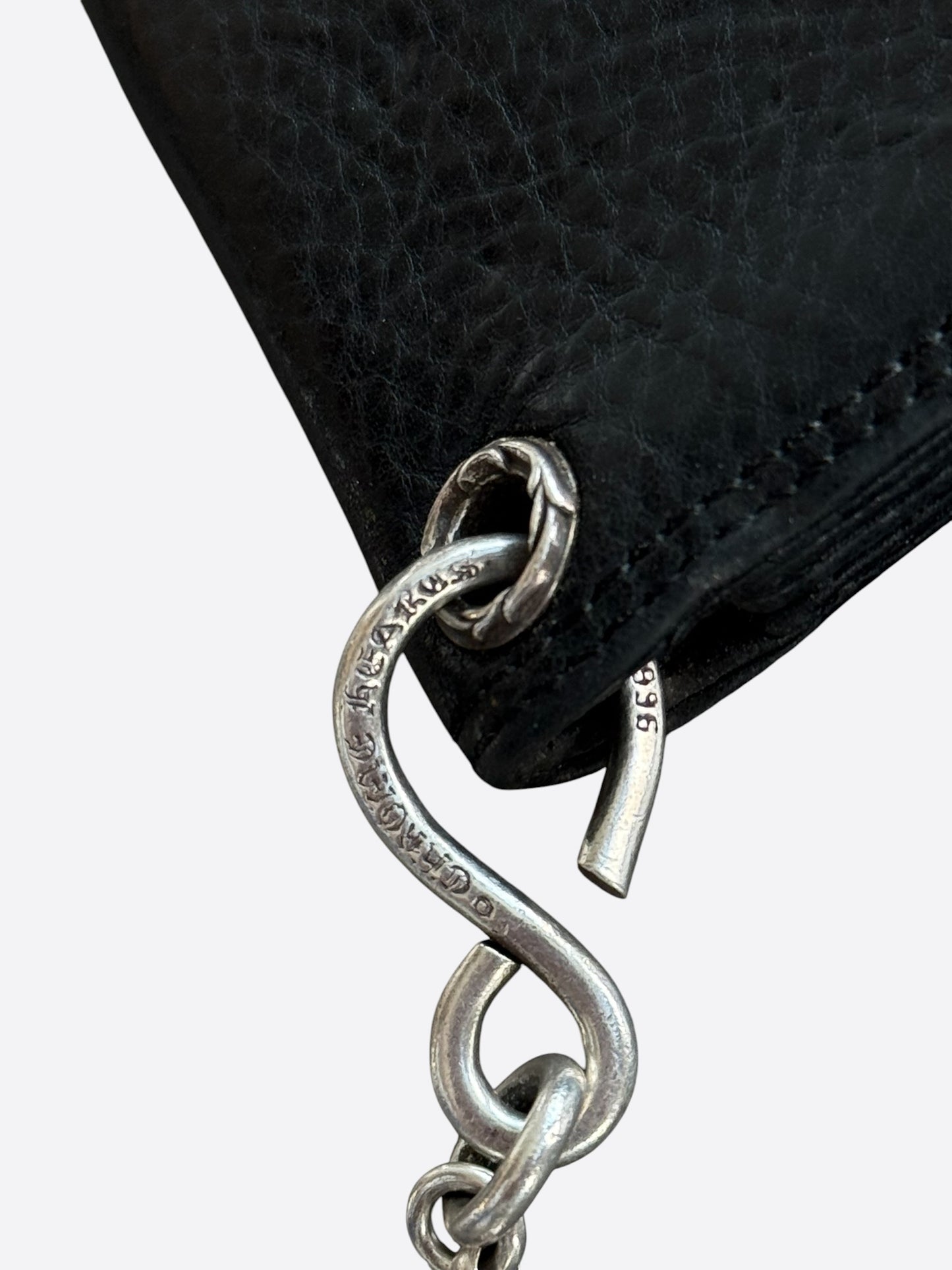 Chrome Hearts Black Cross Wallet & Silver Dice Wallet Chain