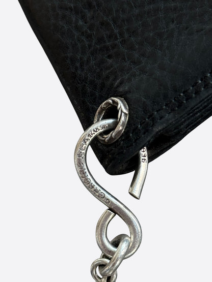 Chrome Hearts Black Cross Wallet & Silver Dice Wallet Chain