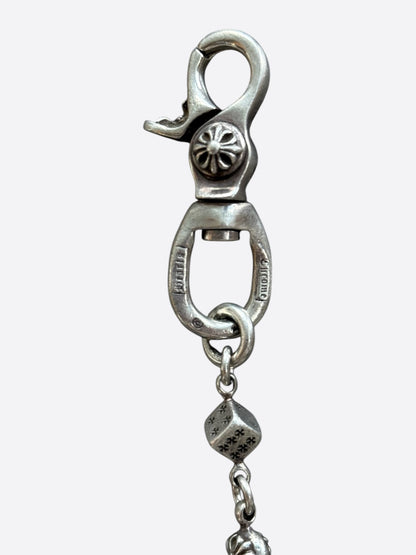 Chrome Hearts Black Cross Wallet & Silver Dice Wallet Chain
