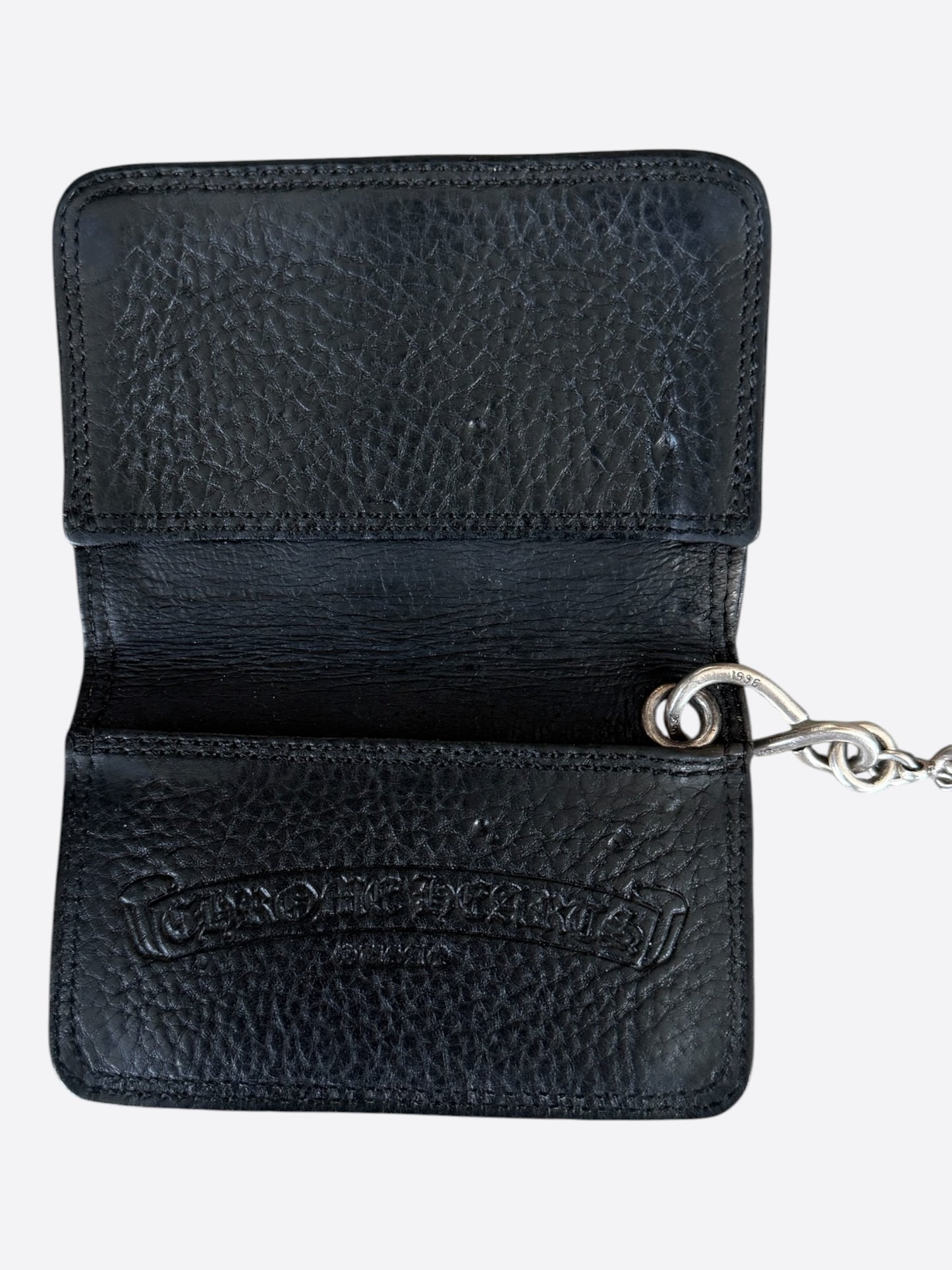 Chrome Hearts Black Cross Wallet & Silver Dice Wallet Chain