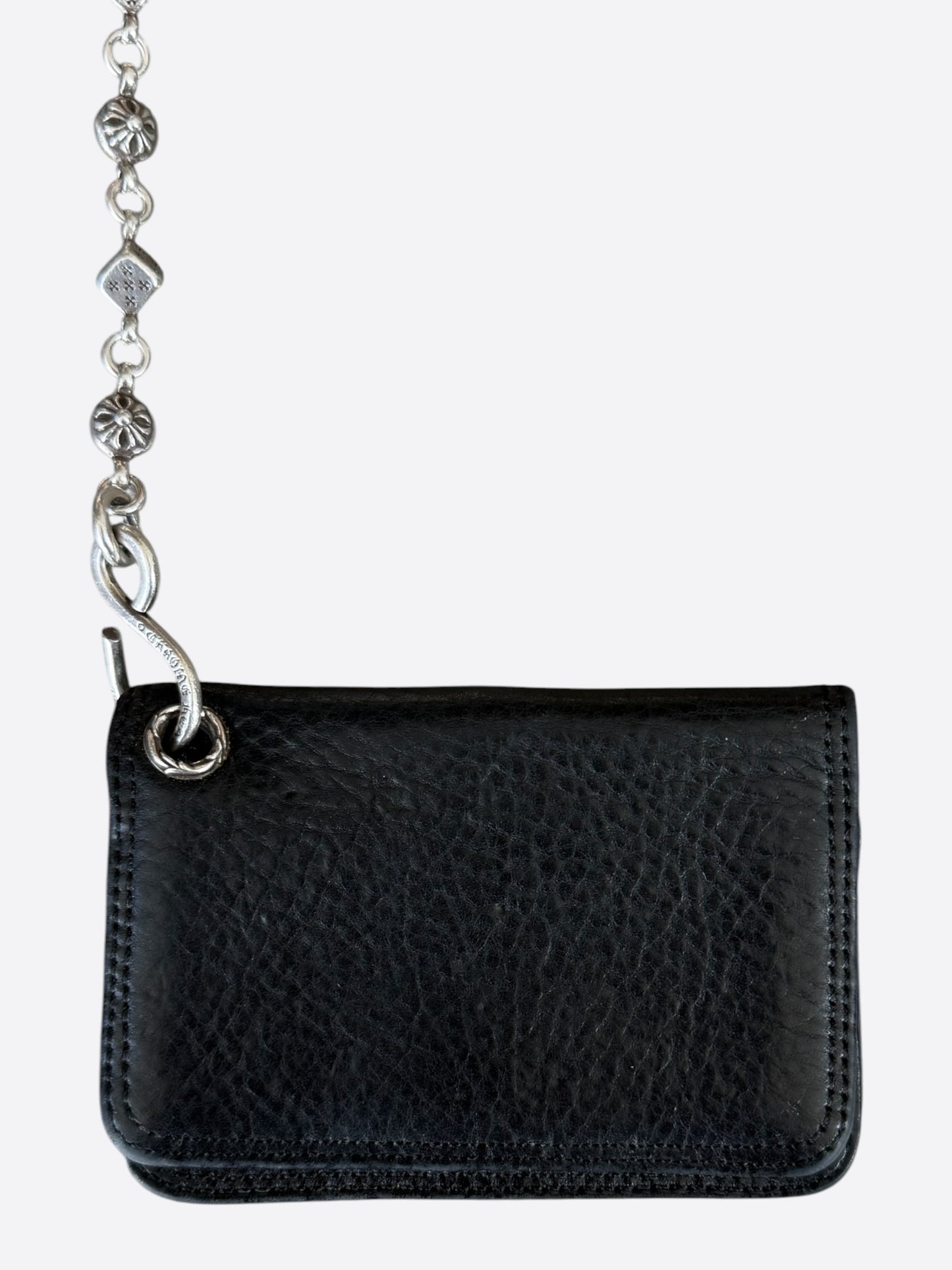 Chrome Hearts Black Cross Wallet & Silver Dice Wallet Chain