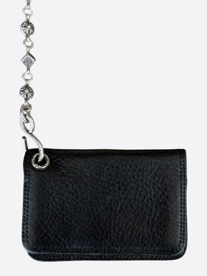 Chrome Hearts Black Cross Wallet & Silver Dice Wallet Chain