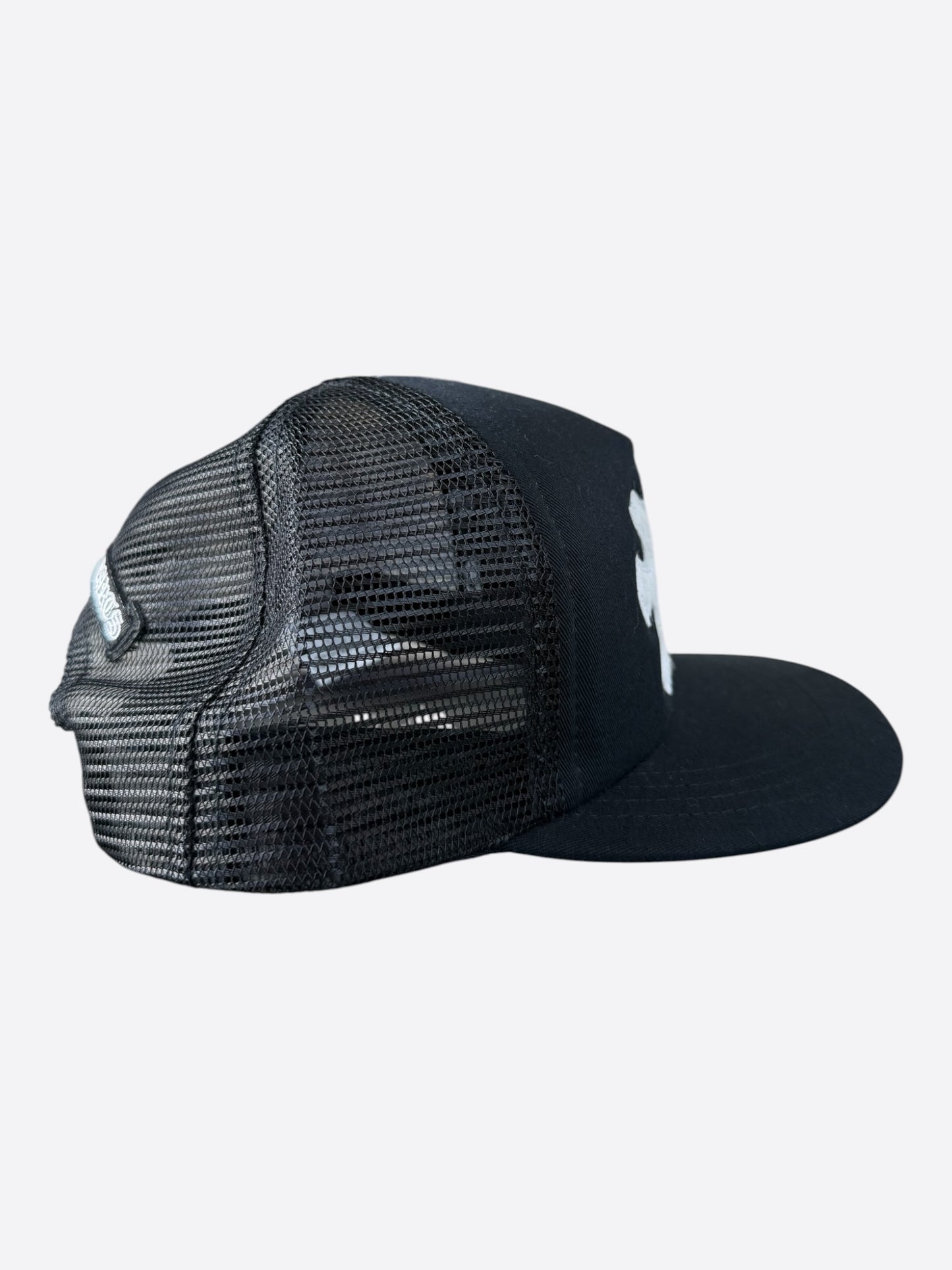 Chrome Hearts Black & White Ponyhair Triple Cross Patch Hat