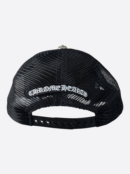 Chrome Hearts Black & White Ponyhair Triple Cross Patch Hat