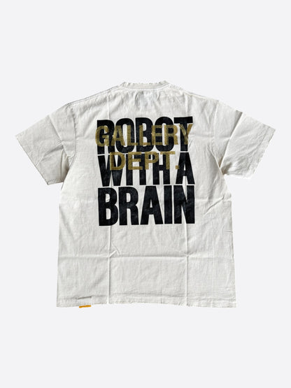 Gallery Dept Antique White ATK Human Robot Glitter Logo T-Shirt