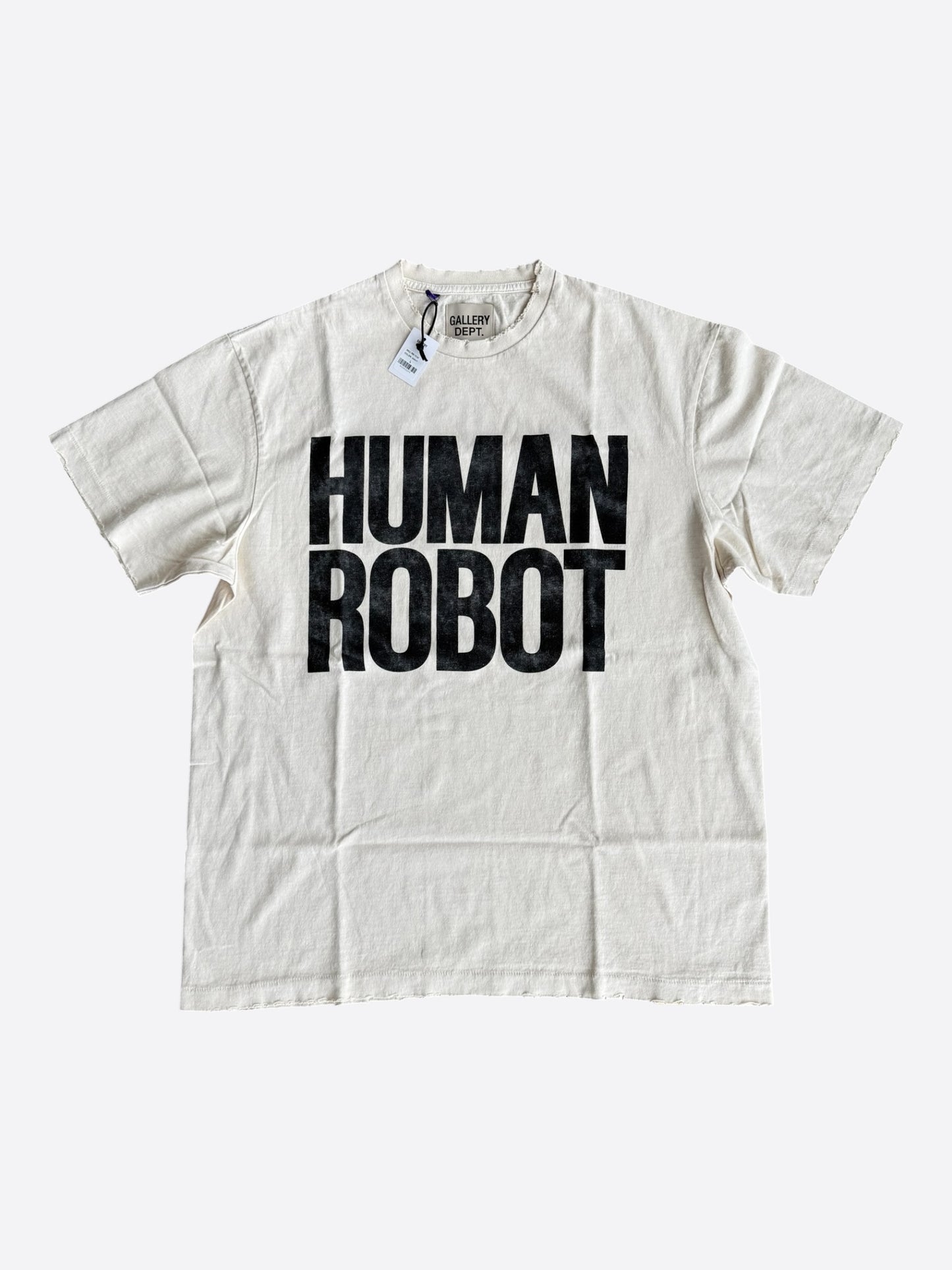 Gallery Dept Antique White ATK Human Robot Glitter Logo T-Shirt
