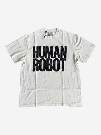 Gallery Dept Antique White ATK Human Robot Glitter Logo T-Shirt