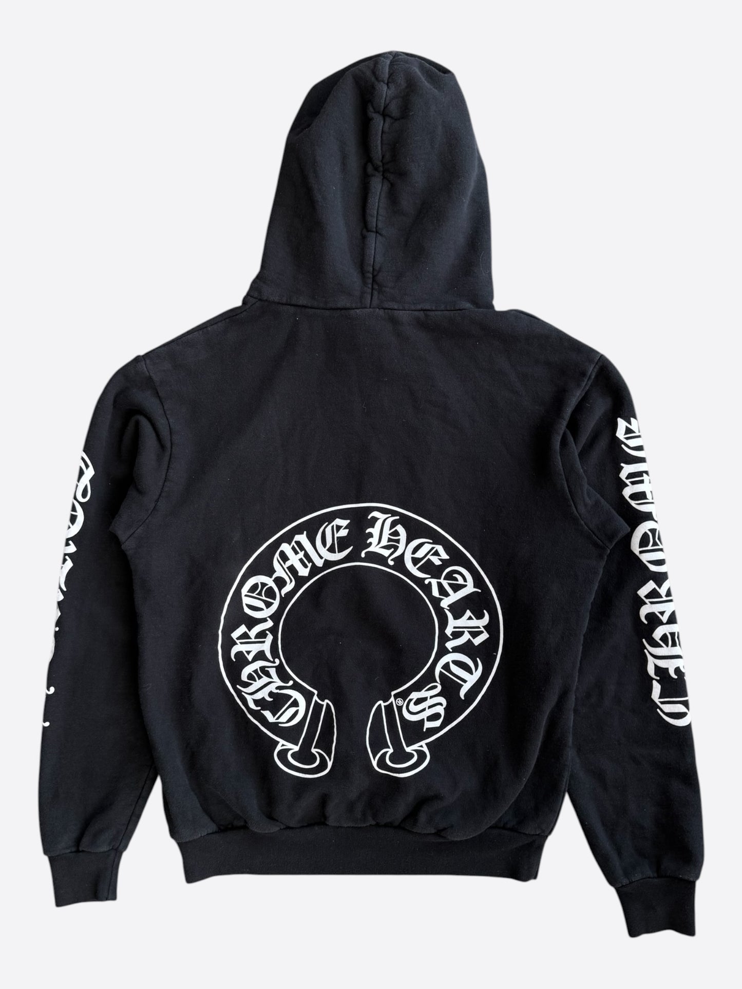 Chrome Hearts Black & White Horseshoe Chomper Logo Hoodie