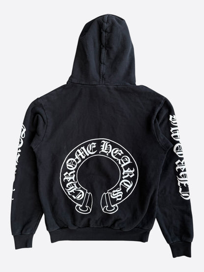 Chrome Hearts Black & White Horseshoe Chomper Logo Hoodie