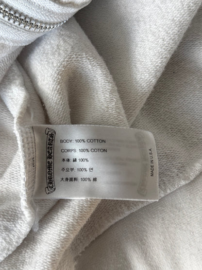 Chrome Hearts White & Black Cross Jacquard Horseshoe Logo Zip Up Hoodie