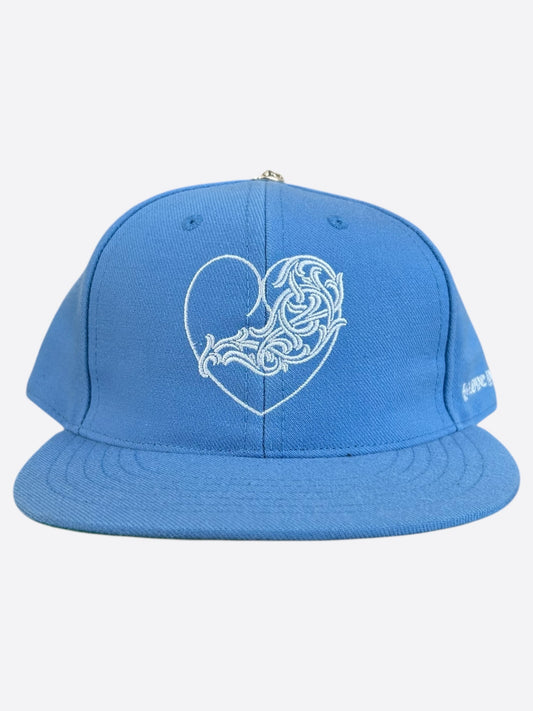 Chrome Hearts Blue & White Heart Logo Fitted Hat