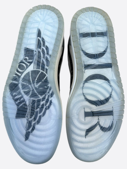 Dior Air Jordan Grey & White Oblique Low Top Sneakers