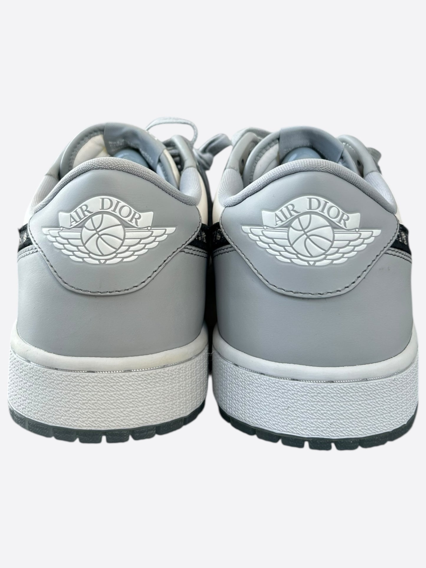 Dior Air Jordan Grey & White Oblique Low Top Sneakers