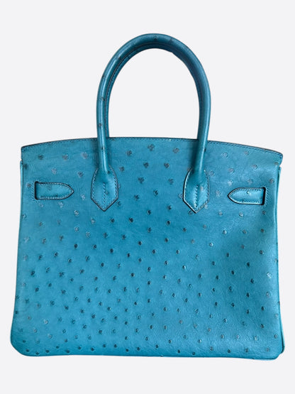 Hermes Blue Ostrich Birkin 30