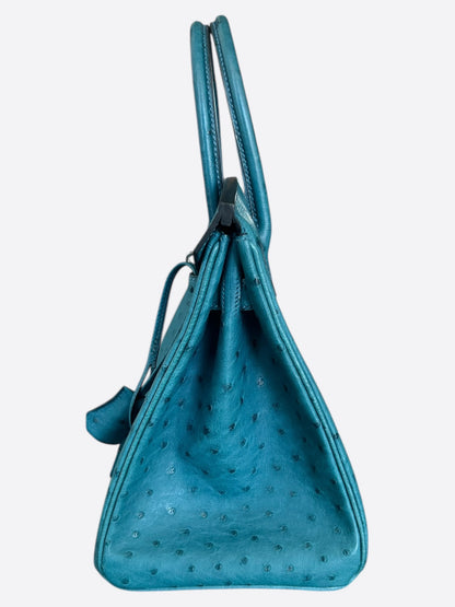 Hermes Blue Ostrich Birkin 30