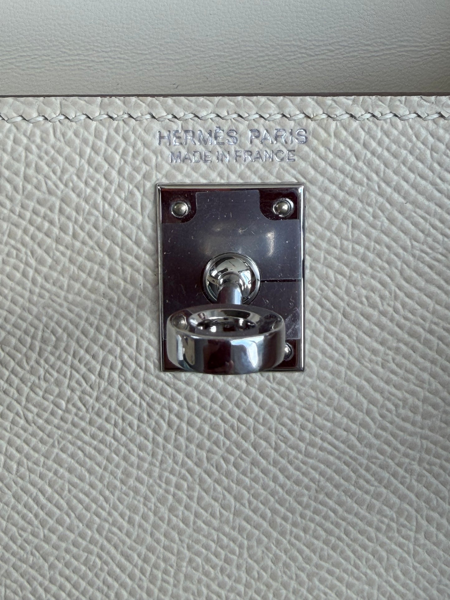 Hermes Craie Epsom & Palladium Hardware Mini Kelly 20