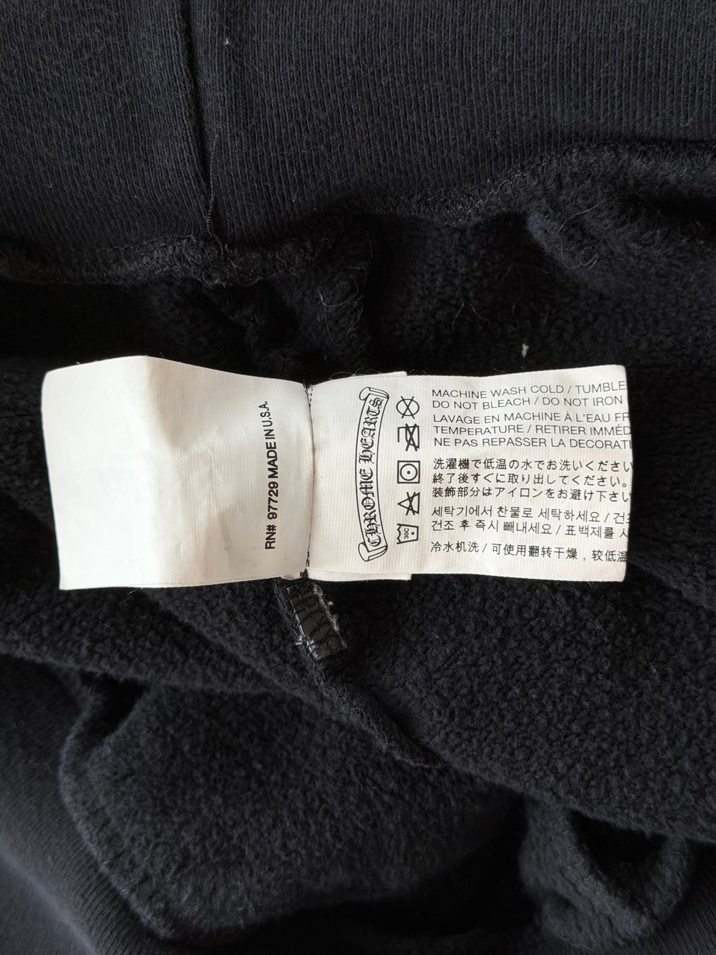 Chrome Hearts Black & White Script Logo Hoodie