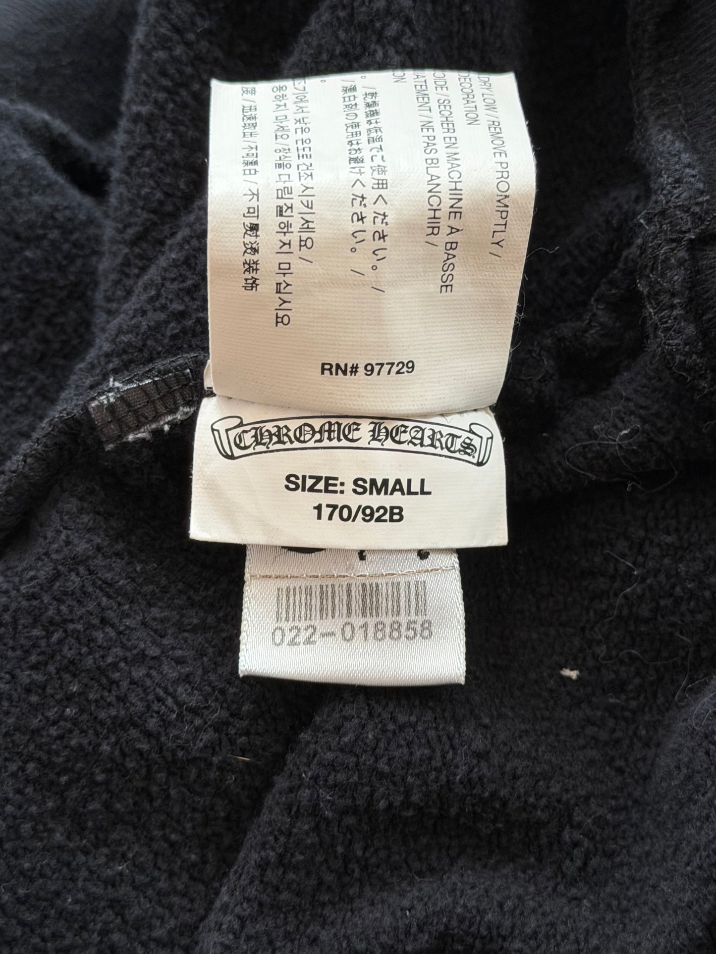 Chrome Hearts Black & White Script Logo Hoodie