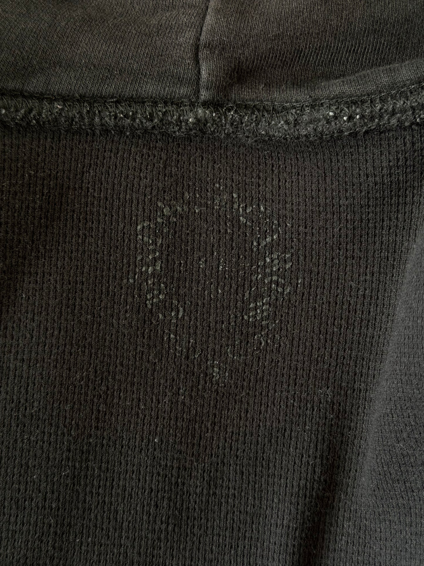 Chrome Hearts Black & White Malibu Cross Logo Zip Up Thermal Hoodie