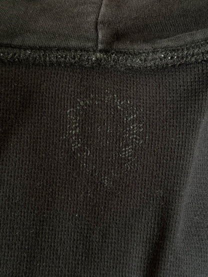 Chrome Hearts Black & White Malibu Cross Logo Zip Up Thermal Hoodie