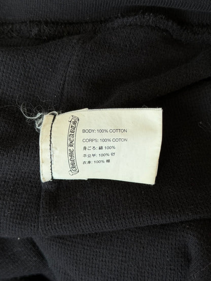 Chrome Hearts Black & White Malibu Cross Logo Zip Up Thermal Hoodie