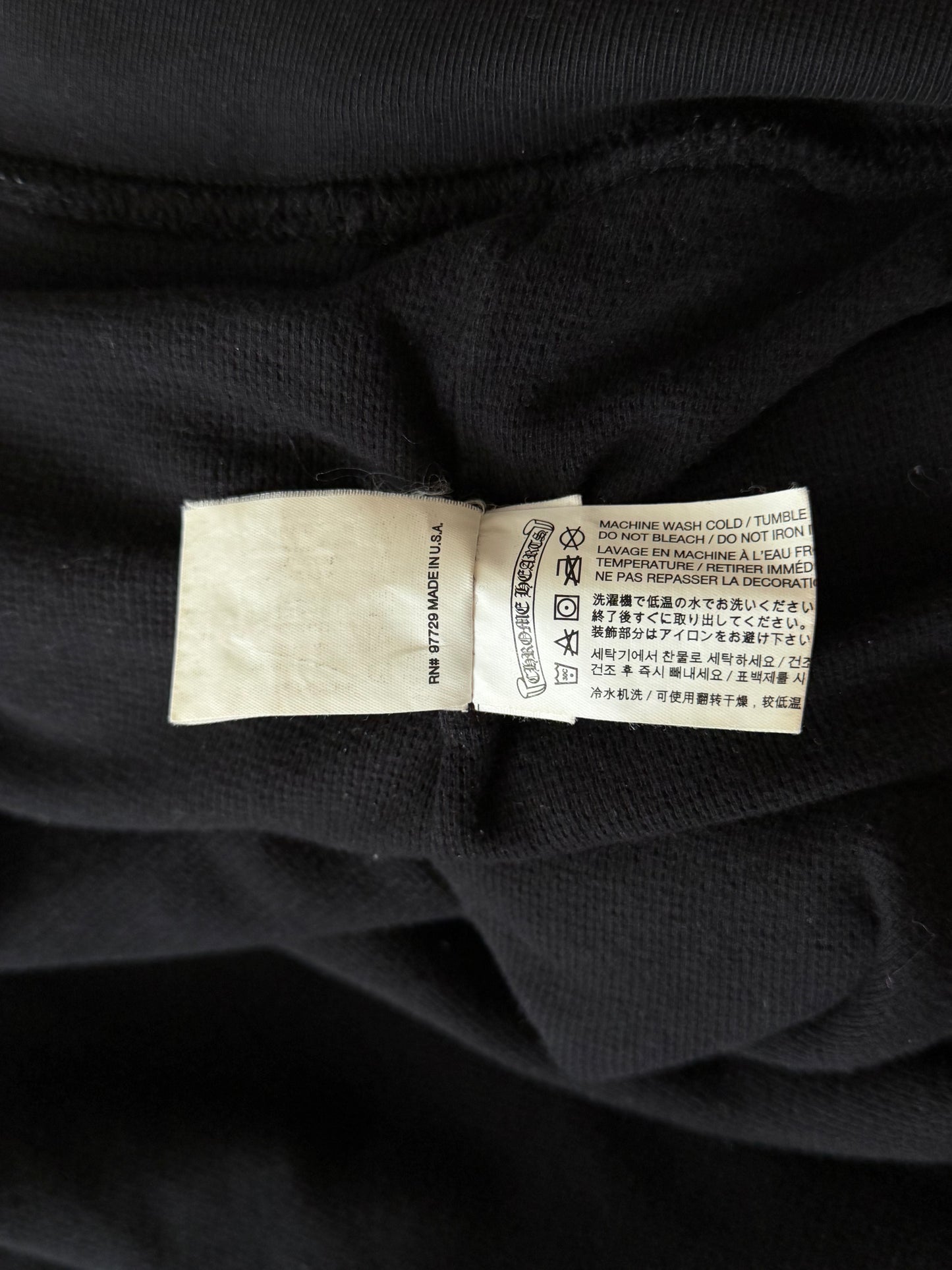 Chrome Hearts Black & White Malibu Cross Logo Zip Up Thermal Hoodie