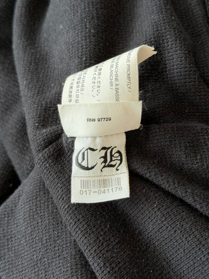 Chrome Hearts Black & White Malibu Cross Logo Zip Up Thermal Hoodie