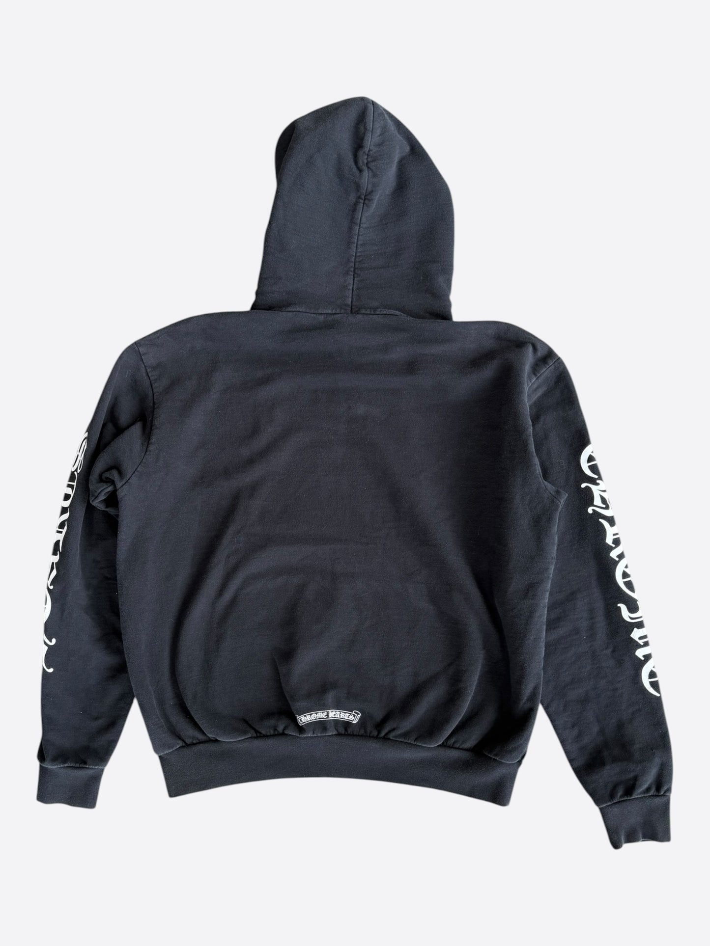Chrome Hearts Black & White Script Logo Hoodie