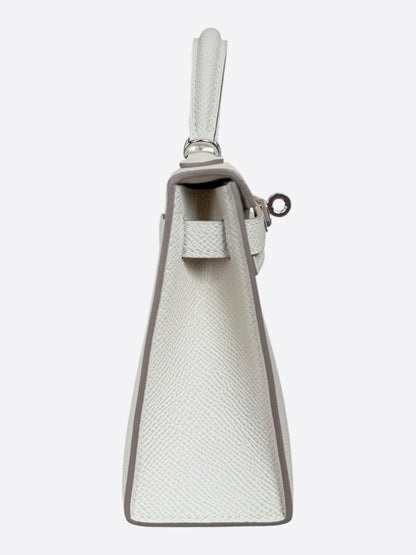 Hermes Craie Epsom & Palladium Hardware Mini Kelly 20
