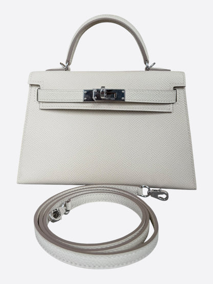Hermes Craie Epsom & Palladium Hardware Mini Kelly 20