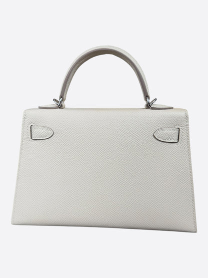 Hermes Craie Epsom & Palladium Hardware Mini Kelly 20