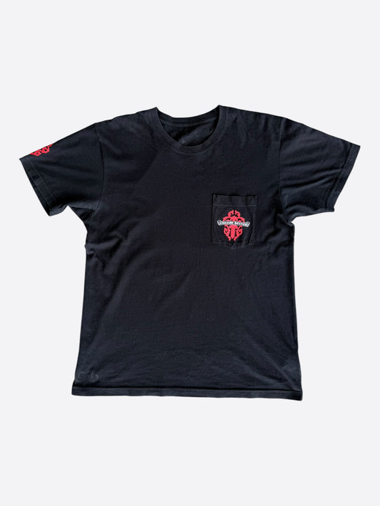 Chrome Hearts Black & Red Dagger Logo T-Shirt